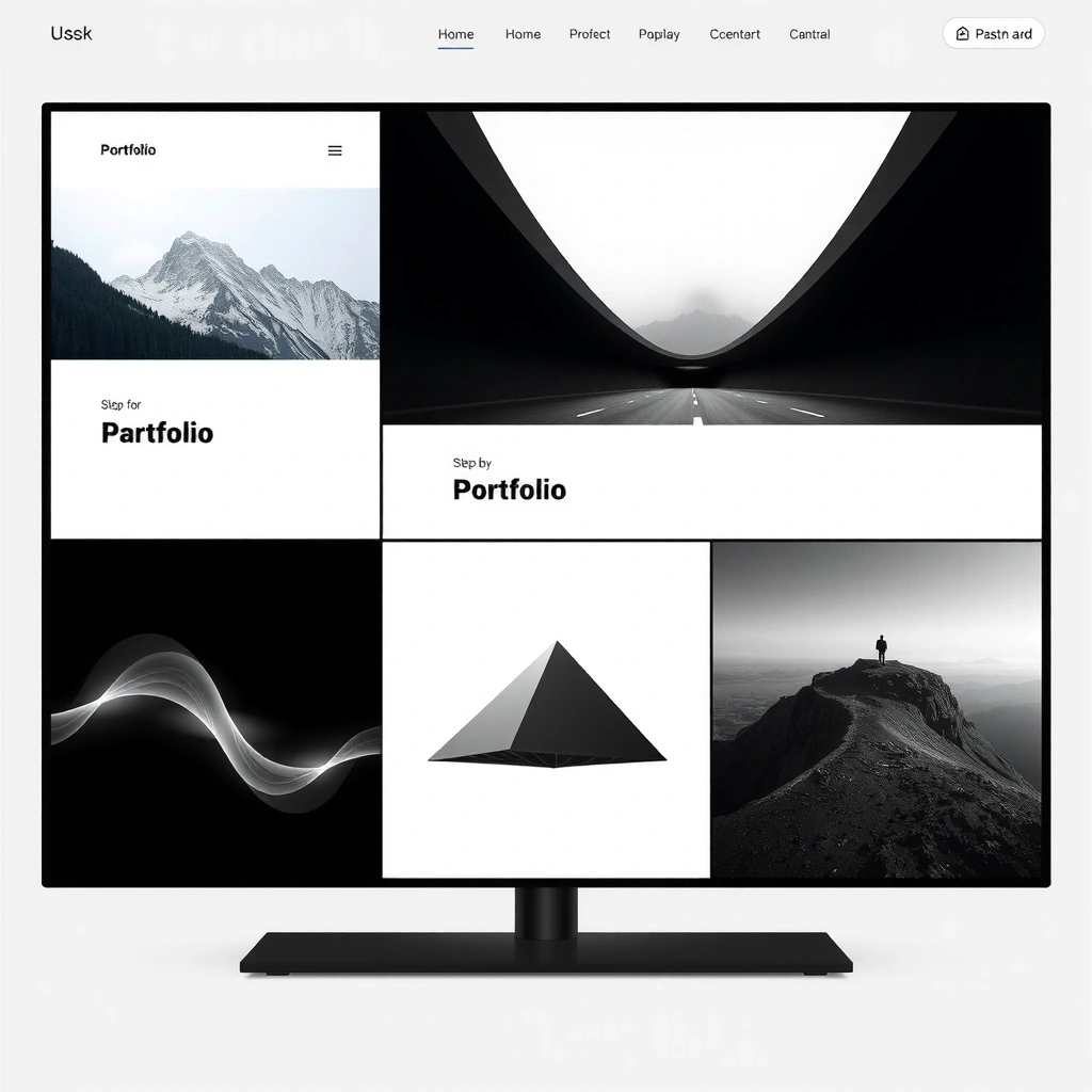 Modern portfolio showcase display